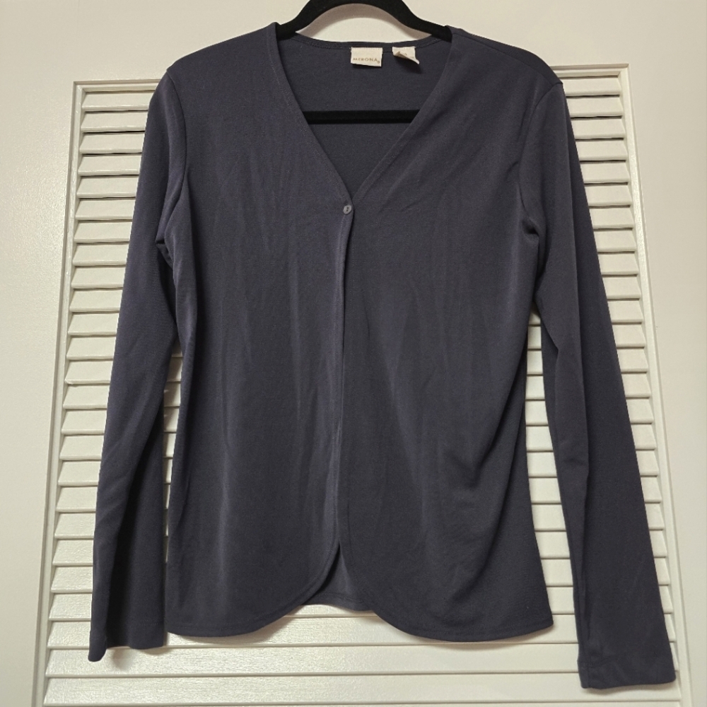 Merona - Grey Lightweight Long-Sleeve One Button Cardigan